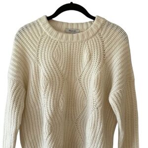 Madewell ivory wool blend white boxy sweater size xL